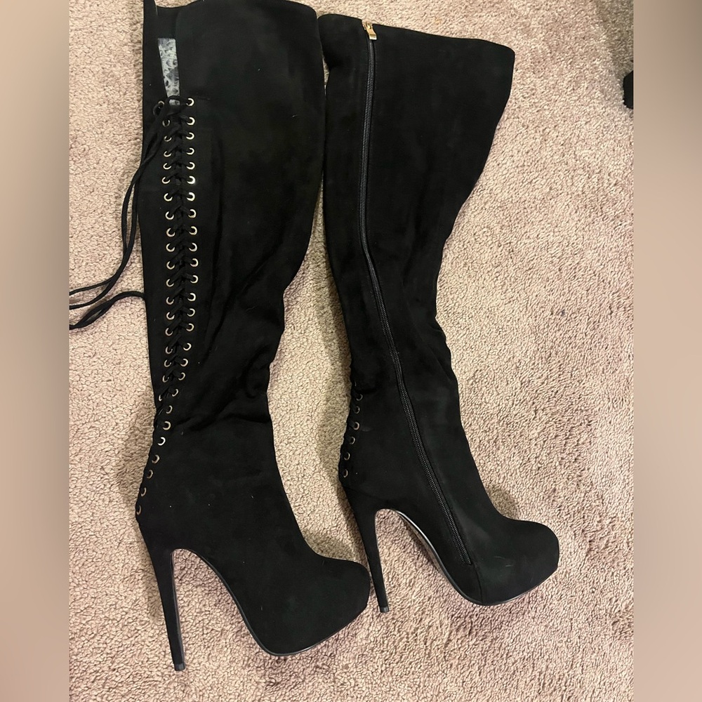 Ladysnte Black Knee High boots  Size 5.5